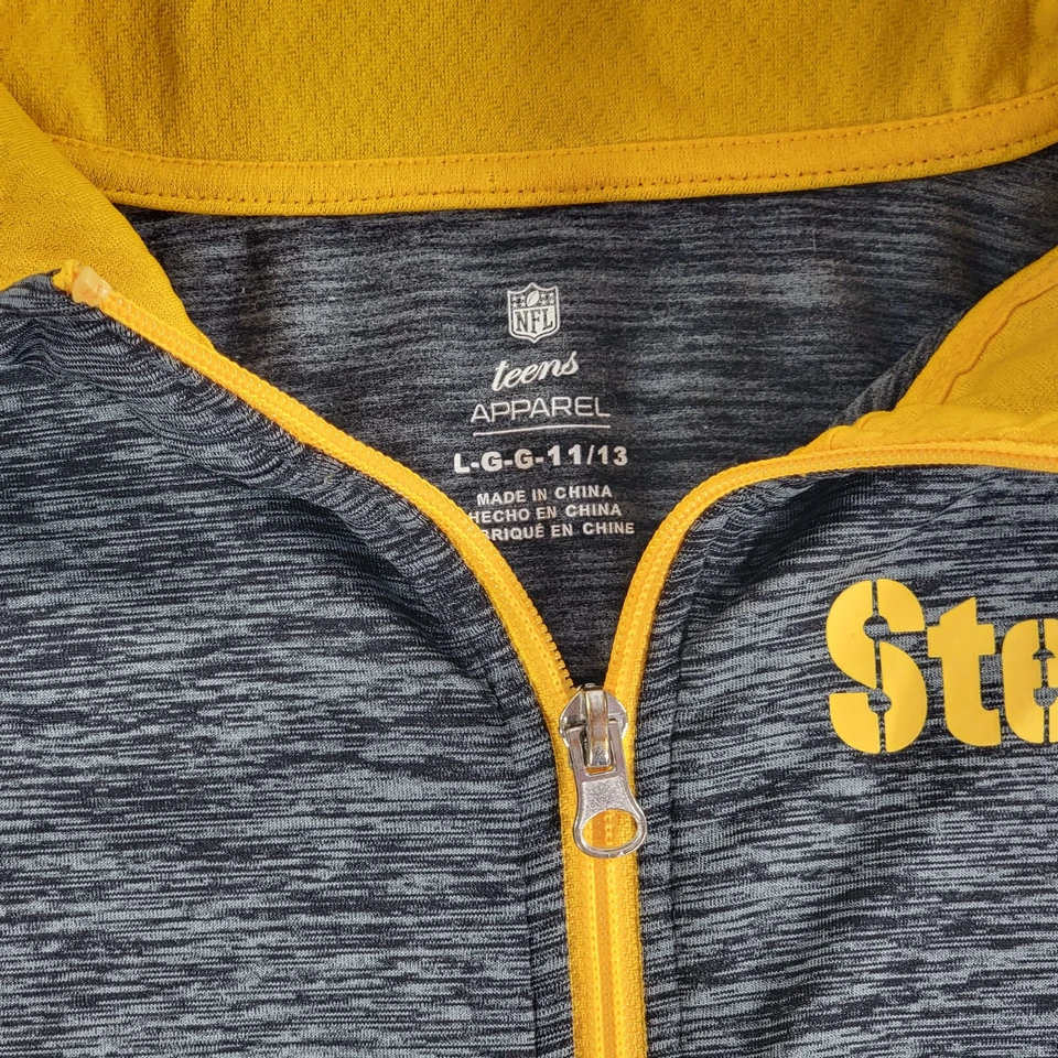 Chaqueta Pittsburgh Steelers NFL Ropa Adolescente Jóvenes Niñas Talla L Cremallera Completa Pista Usada en Excelente Condición Foto 3 de 4