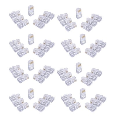100pcs Cat6 RJ45 Connectors Networking Plugs for 24-26AWG UTP Ethernet Cable