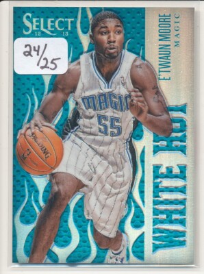2012-13 Select E'Twaun Moore White Hot Silver Prizm RC /25