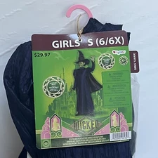 New Elphaba Deluxe Wicked Witch Musical Movie Halloween Child Costume small 6/6x