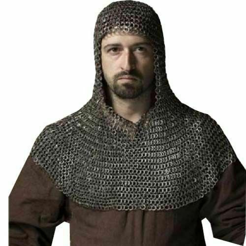 NEW Chain mail 9 mm Flat Riveted With Flat Washer Medieval Coif Hood - Picture 1 of 6