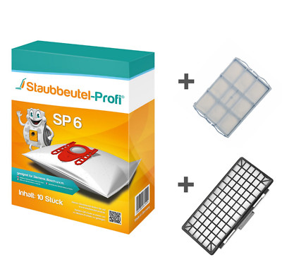 10 Staubsaugerbeutel + 1 HEPA-Filter + 1 Motorschutz geeignet für Siemens VSQ853