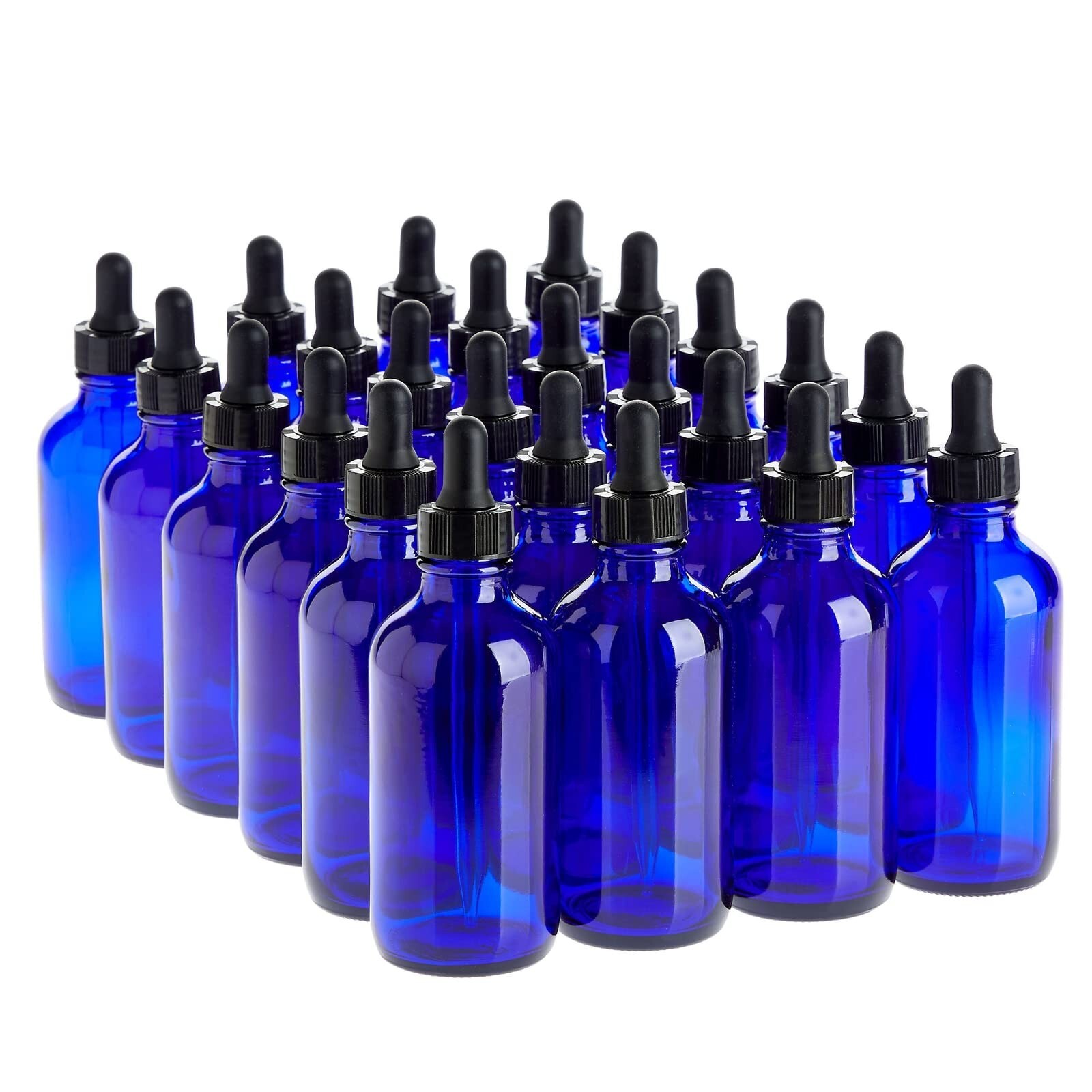 Juvale 30pcs Set, 24 Count 4oz 120ml Blue Glass Dropper Bottles and 6 Funnels...