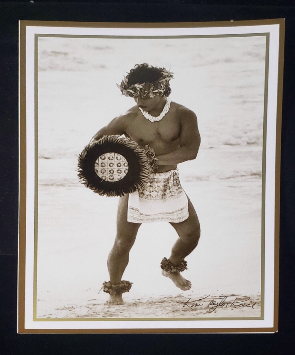 Set of 4 Frameable Hawaiian Hula Kahiko Kim Taylor Reece Art Cards