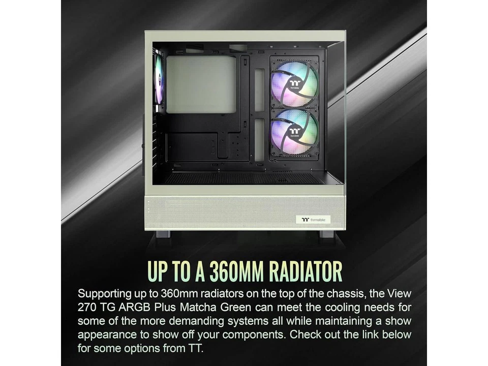 Thermaltake View 270 Plus TG ARGB Matcha Green Mid Tower E-ATX Case 3x120mm ARGB - Image 4 of 4