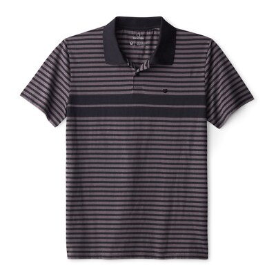 BRIXTON SHIELD STRIPE POLOSHIRT NEU BLACK-CHARCOAL GR: M BRIXTON SUPPLY