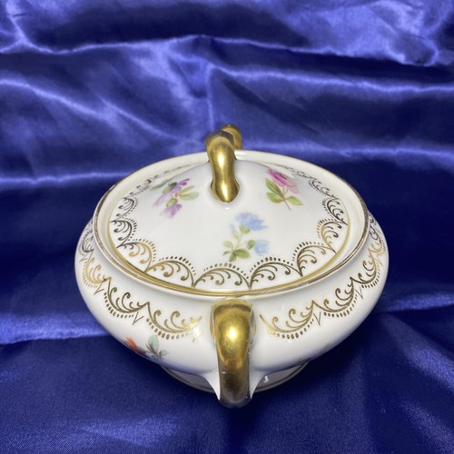 Bavaria Tirschenreuth Keramik Zuckerdose - Vintage Floral mit Goldvergoldung - Bild 11 von 12