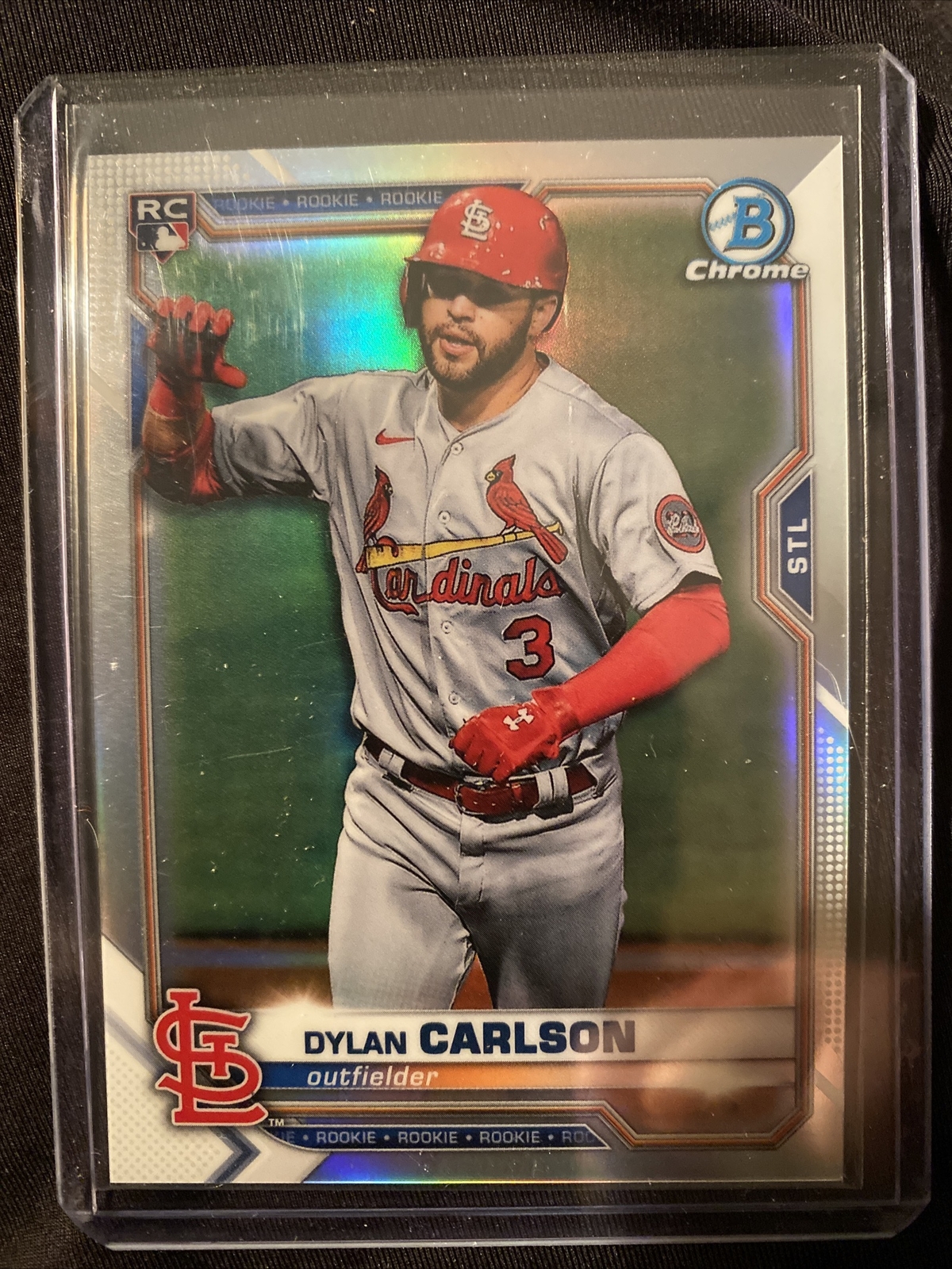 DYLAN CARLSON RC 2021 Bowman Chrome ROOKIE IMAGE PHOTO VARIATION REFRACTOR SP