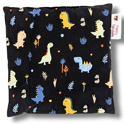 Kirschkernkissen 20x20cm Dino Blau Körnerkissen 100% Baumwolle für Wärme und Käl
