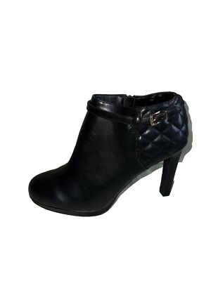 #ad Kelly amp; Katie Size 9.5 Booties Heel 4.25” Front 0.75” Zip Black #2600 $16.00