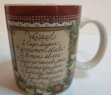 Holiday Wassail RECIPE Coffee Cup Lang And Wise Collector Mug 1998 SBB #13