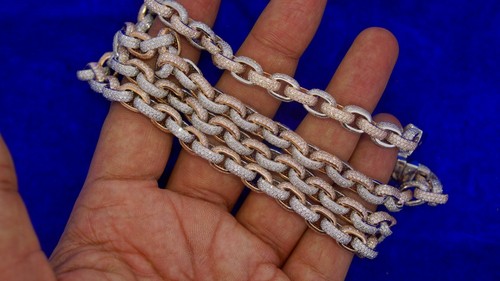Pink10k Gold Hermes Link Chain Loaded 
