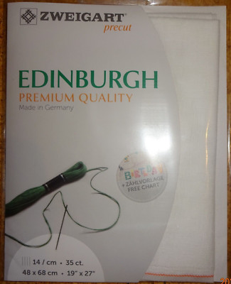 44,42  /qm Stickstoff Zuschnitt Edinburgh weiß 48 x 68 cm Zweigart 3217/100