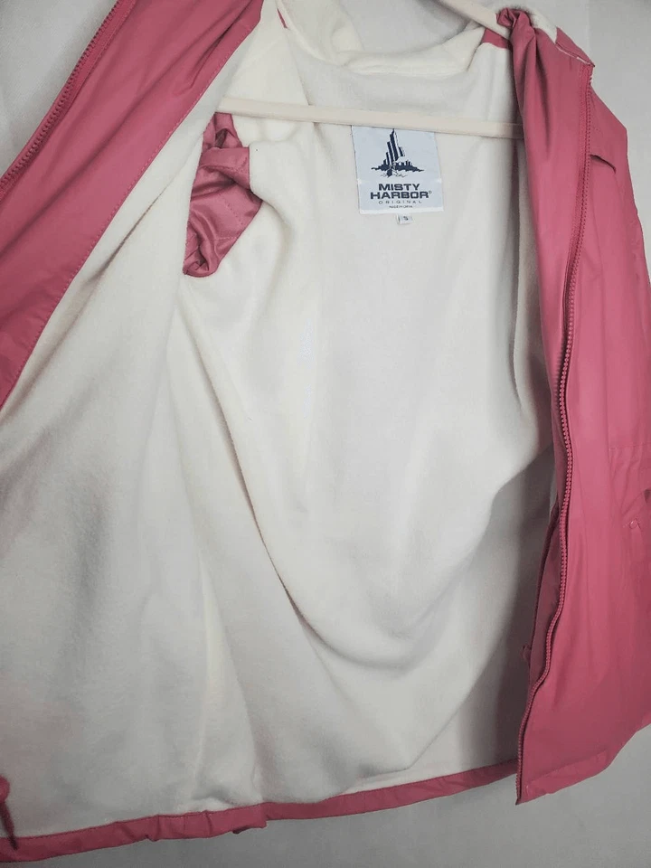 Jaqueta de chuva Misty Harbor feminina forrada de lã vintage oversized rosa Gorpcore - Imagem 3 de 4