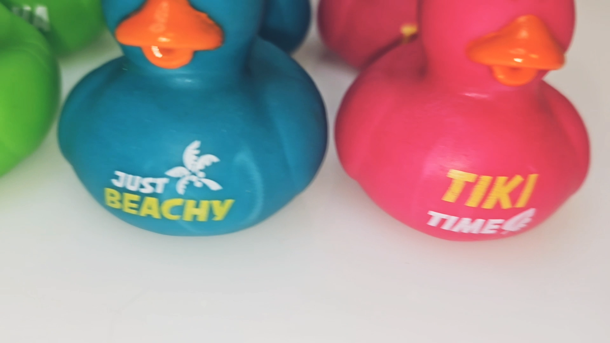 12 Cool Hibiscus Tiki Time, Just Beachy, Aloha Rubber Ducks (2
