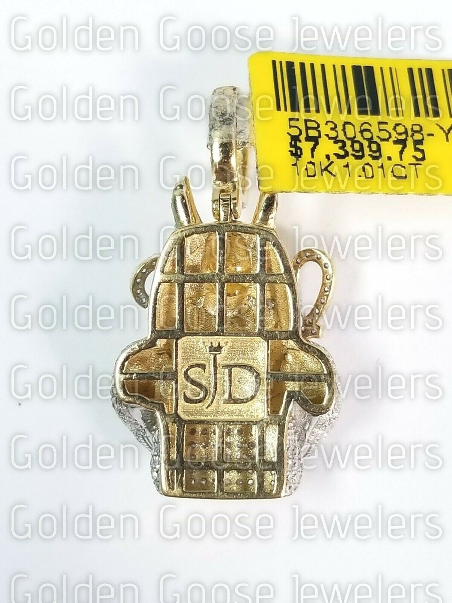 0.75ct 10K Yellow Gold Natural Diamond Pendant Anubis Pharaoh Egyptian Ank  Ankh | eBay