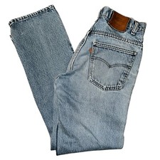 Vtg 70s Mens Levis Leather Tab Straight Fit Blue Denim Jeans Size 30/30