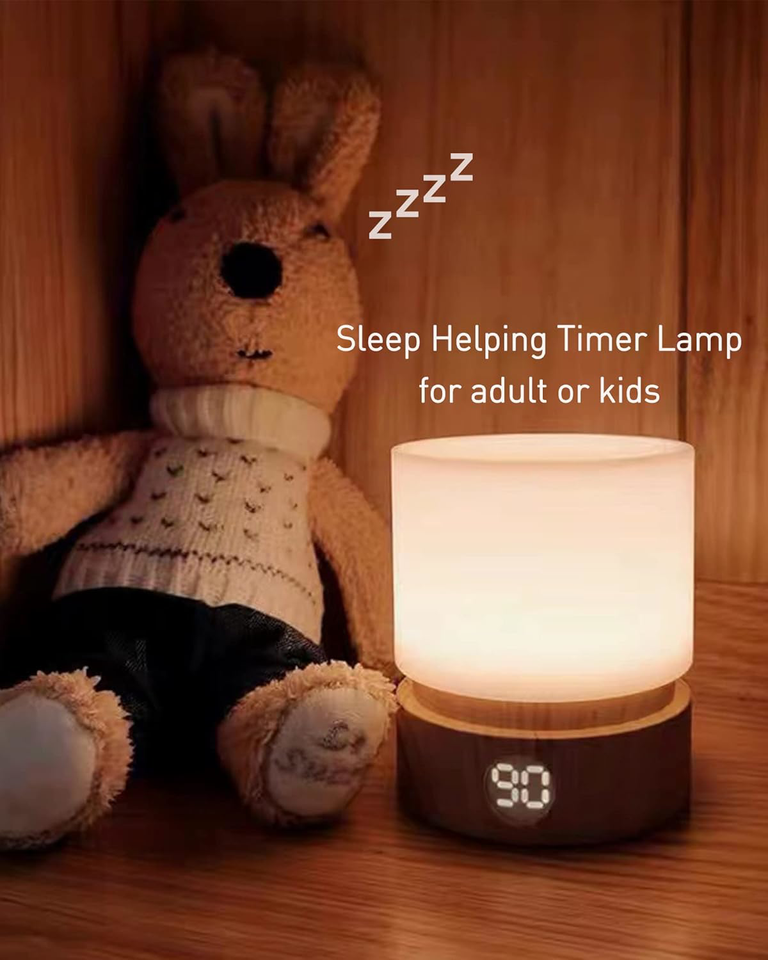 Smilodon Timer Night Light, Small LED Bedroom Lamp, Bedside Table Lamp