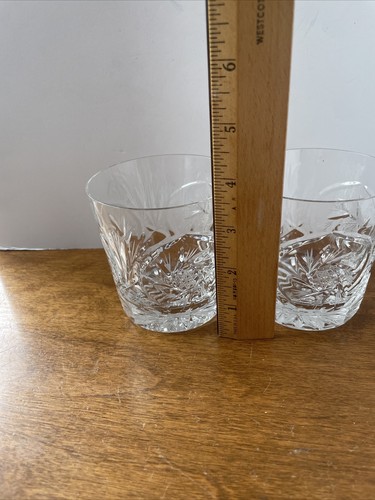 2 American Brilliant ABP CRYSTAL Tumblers Lowball 6oz Wheel Fan - Picture 10 of 17