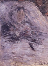 Camille Monet sur son lit de mort by Claude Monet Giclee Repro on Canvas