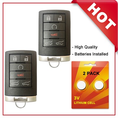 Lot De 2 Coques Pour Clé Cadillac Escalade 2007-2014 - 1 Noire + 1 Bleue, Neuf Avec Garantie