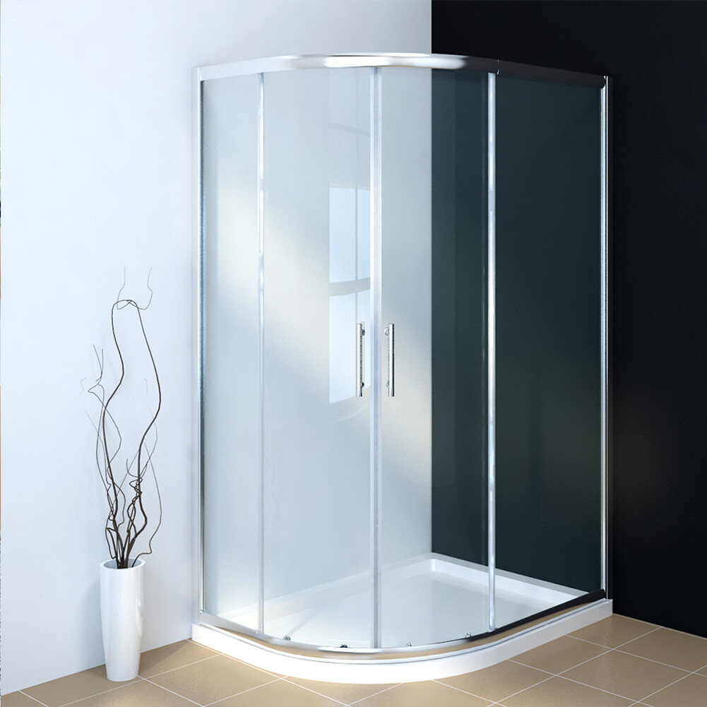 Quadrant Cubicle Walk In Shower Enclosure 6mm Safety Glass Shower Tray