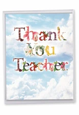 1 Jumbo Funny Teacher Thank You Greeting Card - Thanks A Bunch J2359ATTG
