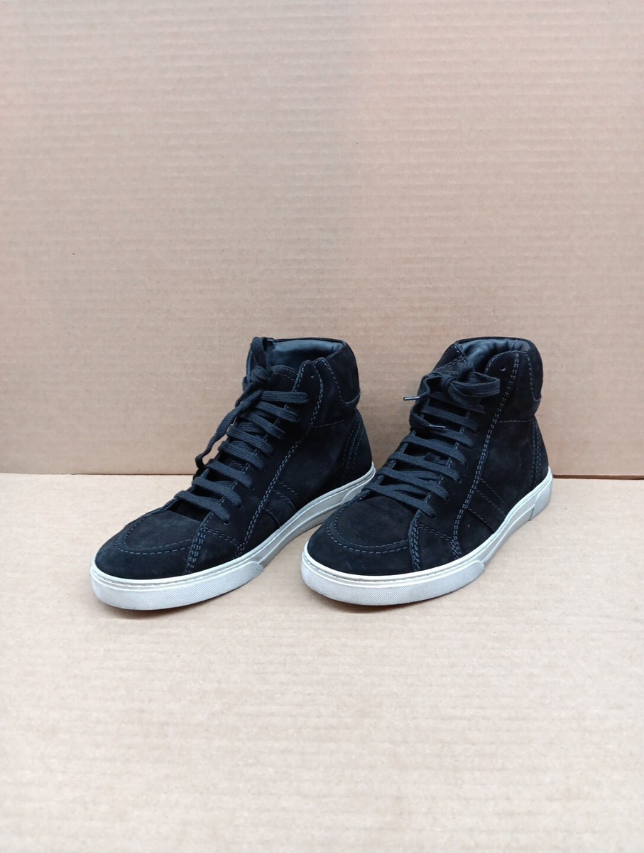 Saint Laurent Joe Mid Top Black Mens Calfskin Sneaker- Nero- Sz 39