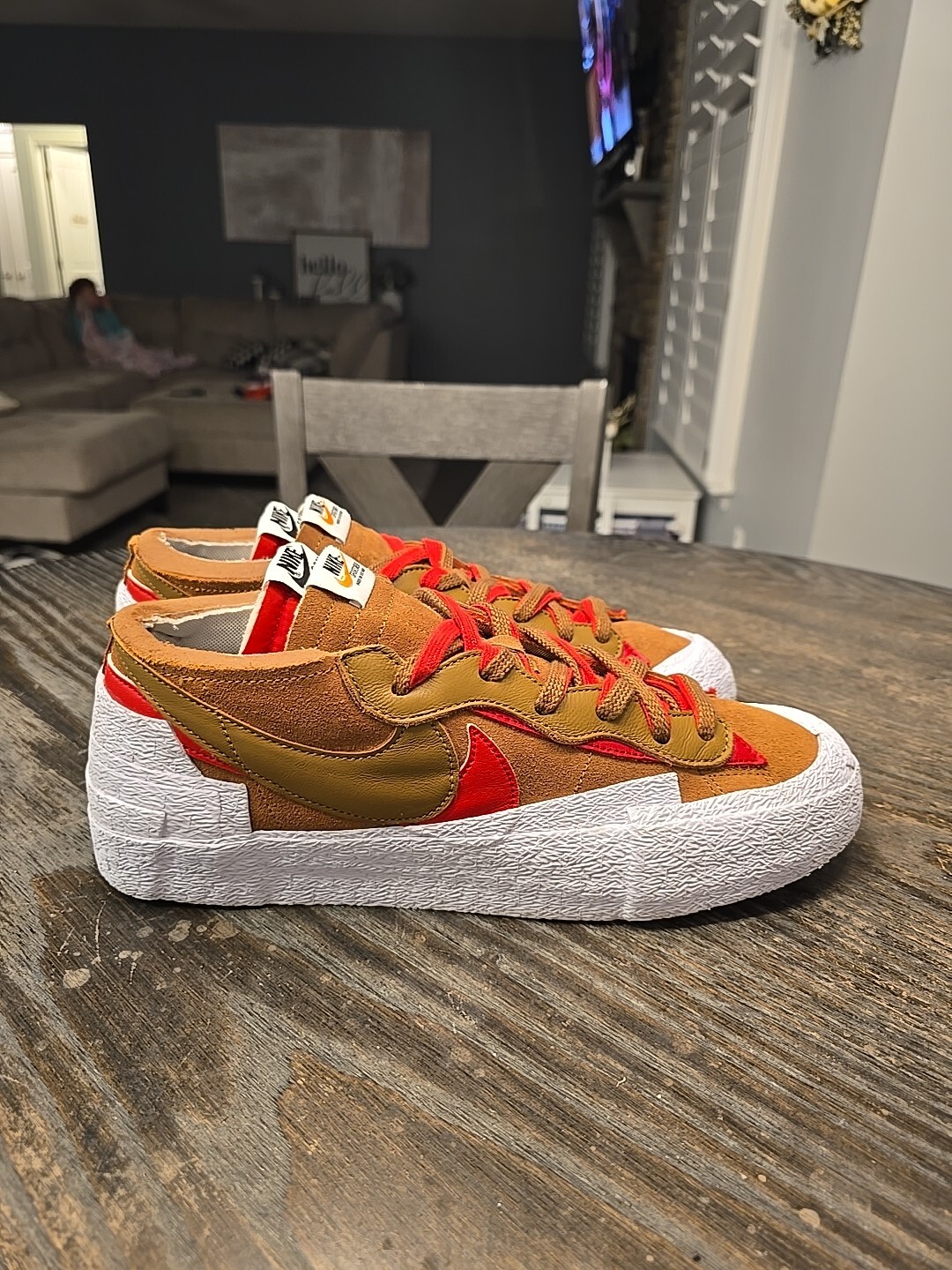SACAI X NIKE Taglia 11 5 Nike sacai x Blazer Low British Tan