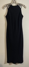Evan-Picone vintage 90s black straps midi dress size 4