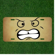 Custom Personalized License Plate Auto Tag With Funny Emoji Like Face Design