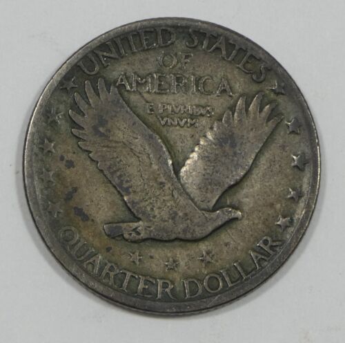 Cuarto de dólar Standing Liberty 1920-D muy fino plata 25c - Imagen 2 de 4