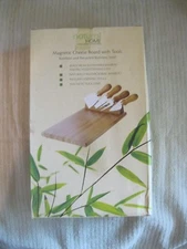 Cheese Board 3 Knives & Fork Magnetic Footed - New in Box Never Used
