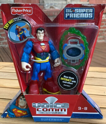 Fisher-Price Hero World Superfriends Voice Comm Superman Figure USA Toys NIB NEW