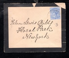 Bermudes 1896 Hamilton à NY Couverture de deuil affranchie 2 1/2p, Scott 22
