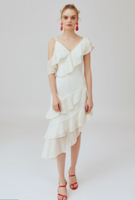 Keepsake the Label White and Gold Aspire midi dress, NWT, US size 6, bridal  flow