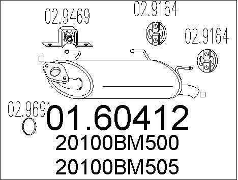 Silencieux arrière Nissan Almera II pot échappement N16 Hatchback 1.5 1.8
