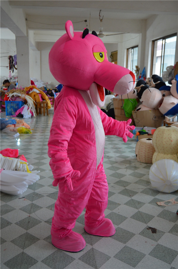 Cosplay Pink Panther Mascot Costume Halloween Party Cartoon Dress