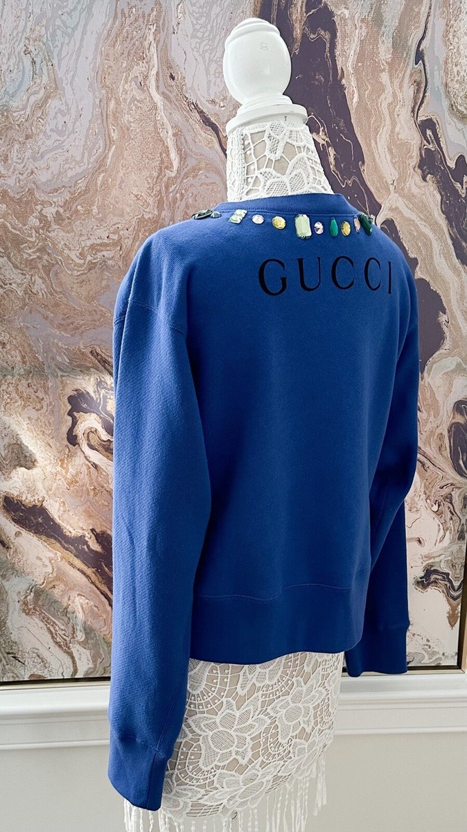Gucci x MLB NY Yankees Jeweled Crewneck Blue Sweatshirt | eBay Gucci x MLB NY Yankees Jeweled Crewneck Blue Sweatshirt | eBay