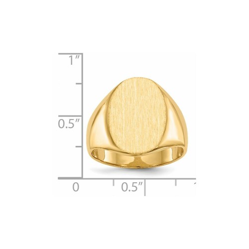 Echt 14kt Gelbgold 18,0x14,0 mm geschlossener Herren Siegelring Gr:9 - Bild 5 von 7