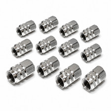 12 Pack Metal Tyre Valve Dust Caps Silver 4x for Car Van Bike Motorcycle