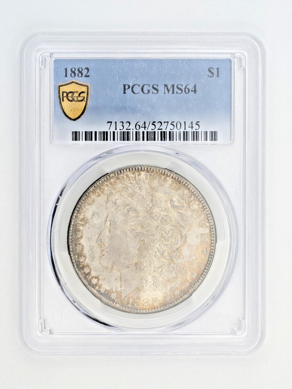 1882 Morgan Silver Dollar $1 PCGS MS64 Philadelphia Mint Original Toning