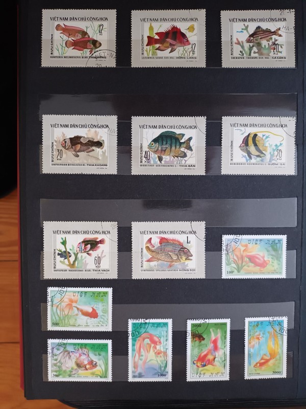 VIET NAM. SEA LIFE. FISH: AQUARIUM, EXOTIC, PREDATORY. 91 STAMPS. LOT IN GERMANY