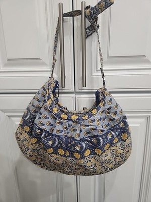 Marat d Avignon Quilted Cotton Hobo Bag French Provence Floral Tote Made France