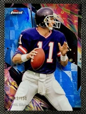 Phil Simms 2024 Topps Finest Uncommon Blue Refractor /150 #139 NY GIANTS
