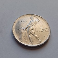 Moneta Da Collezione Italiana Acmonital 50 Lire Vulcano 1962 Roma Spl Lotto 47