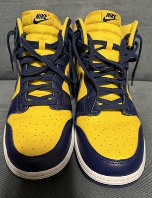 Nike Dunk High Michigan 2025 Yellow Navy Sneaker Leather HF3143-700