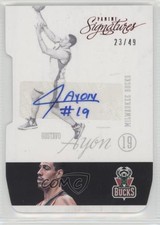 2012-13 Panini Signatures Red Die-Cut 23/49 Gustavo Ayon #43 Auto 2u3