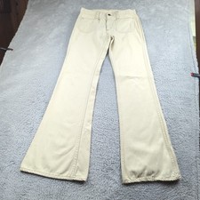 Vintage 1960s Lee Flares Pants Womens Meas 29x34 Beige Moleskin Bell Bottoms