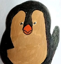 Gat Original Painting Whimsical Animals 8x10 Canvas Penguin Bird